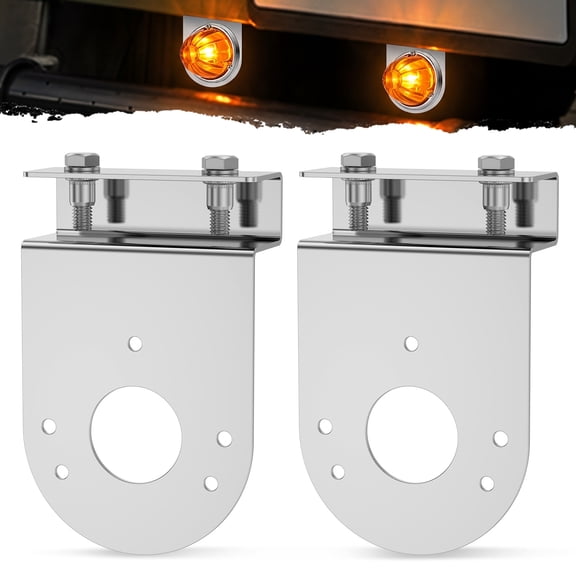2PCS Watermelon Light Bracket 90° Angled Clamp On Frame Mount for Under Glow Light 304 Mirror Polished Stainless Steel No Drilling Required Universal for Semi Trailer Truck Pickup