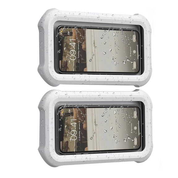 2PCS Waterproof Shower Phone Holder Case with 360° Rotation, Angle Adjustable, Wall Mounted Phone Holder for Bathroom