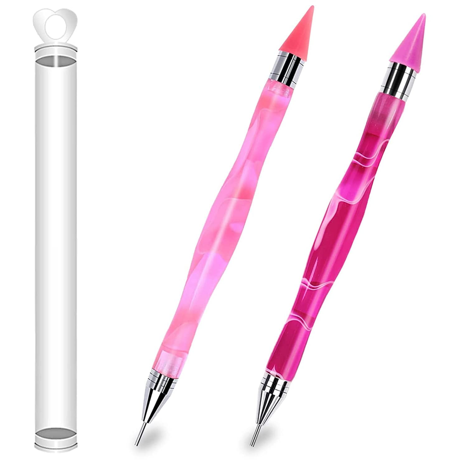 Refillable Diamond Painting Wax Drill Dot Pen for Rhinestones, Bead Embroidery, and Nail Crafting – Compatible with Round or Square Drill Gem Dots –