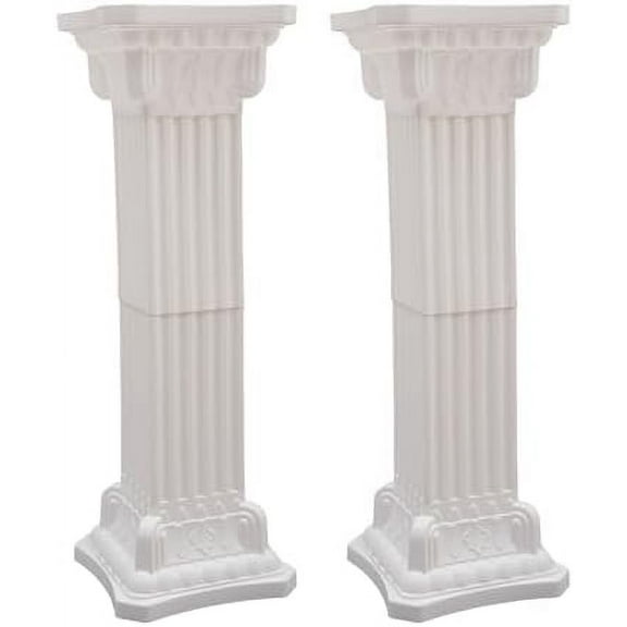 2PCS Wedding Roman Column, 35in Wedding Landscaping Roman Pillar Artistic Roman Column Statue Party Flowerpot Holder$$Home Decor, Kitchen, & Other
