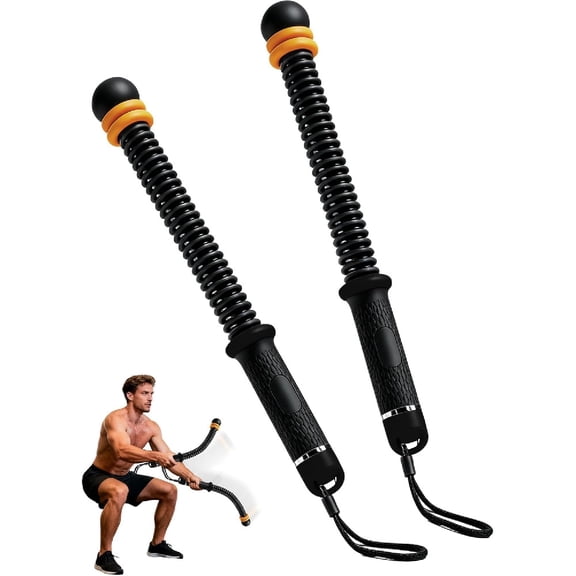 2PCS Weighted Ropeless Battle Ropes for Home Gym, Heavy Duty Arm Exerciser for Strength Training, Portable Battle Rope for Advanced Workouts and Core Muscle Building