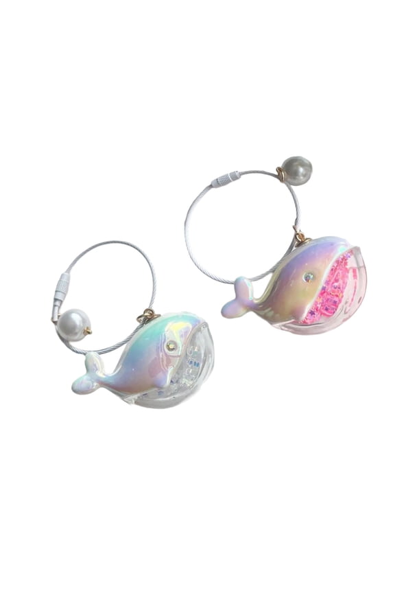 2PCS Whale Keychains Fashion Key Jewelry Key Pendant Acrylic Texture Key Holder Perfect for Couples or Friend