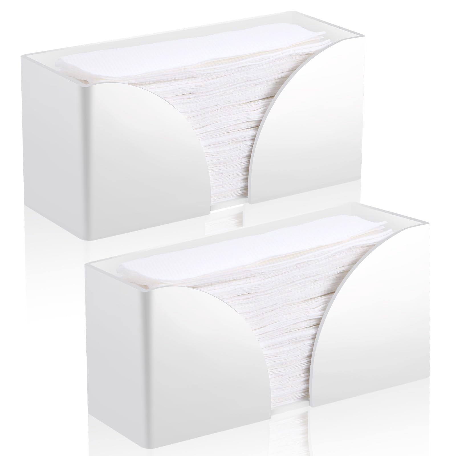 Cq Clear Acrylic Paper Towel Dispenser Holder - 11.5x6.75x4.2 Inch, Countertop, No Wall Mount