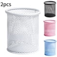 thumbnail image 1 of 2PCS White Pen Cup Wire Mesh Organizer Pen Holder for Desk Pencil Holder Pen Organizer Desk Stationery Storage Holder, 1 of 7
