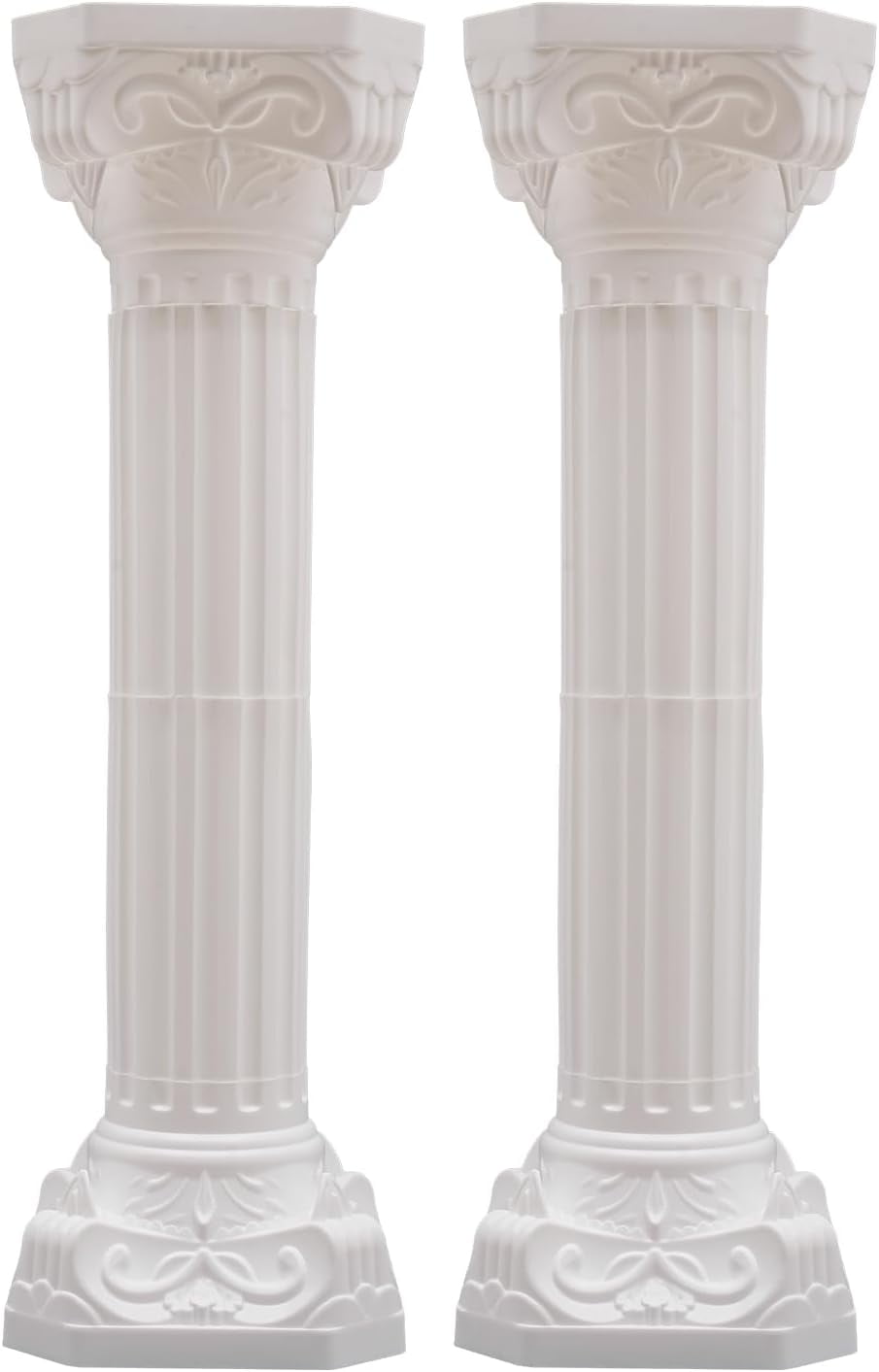 Tall White Plastic Roman Pillar Set for Wedding Decor