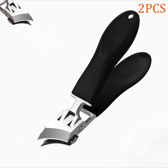 2PCS Wide Jaw Opening Anti-Splash Slanted Nail Clipper, Slanted Nail Clippers, Ingrown Nail Clippers Toenail Clippers for Women and Men