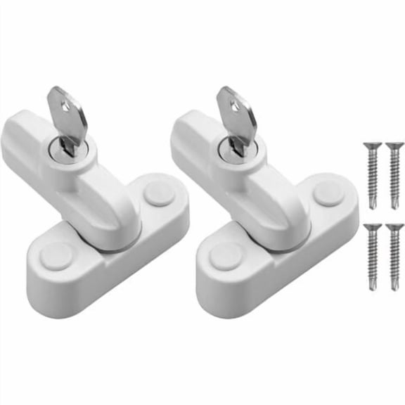2PCS Window Frame Blocker Sash Jammers Durable Zinc Alloy with Fixing Screws Home Security for UPVC Doors and Windows