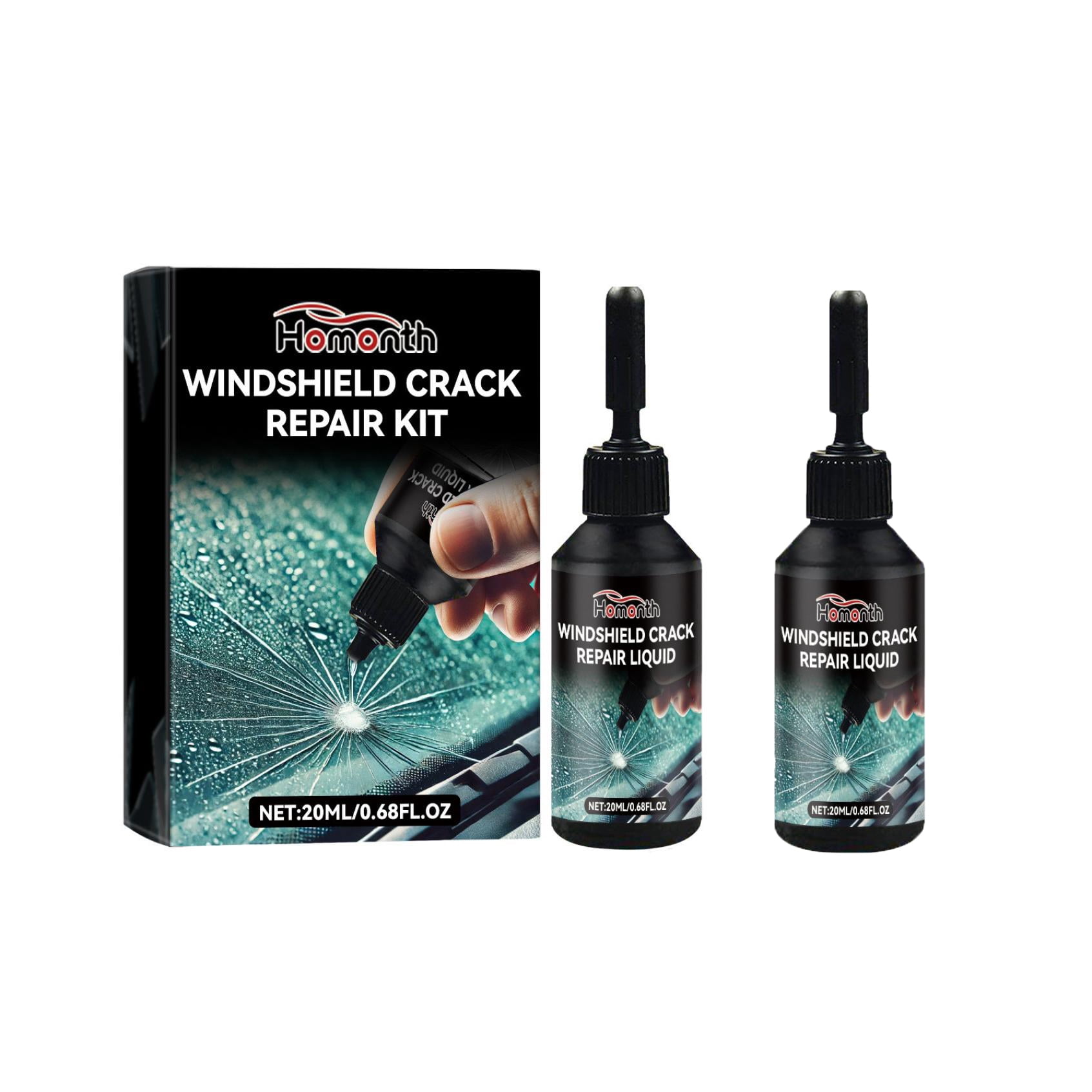 2PCS Windshield Crack Repair Kit, 2024 Upgrade Cracks Gone Glass Repair