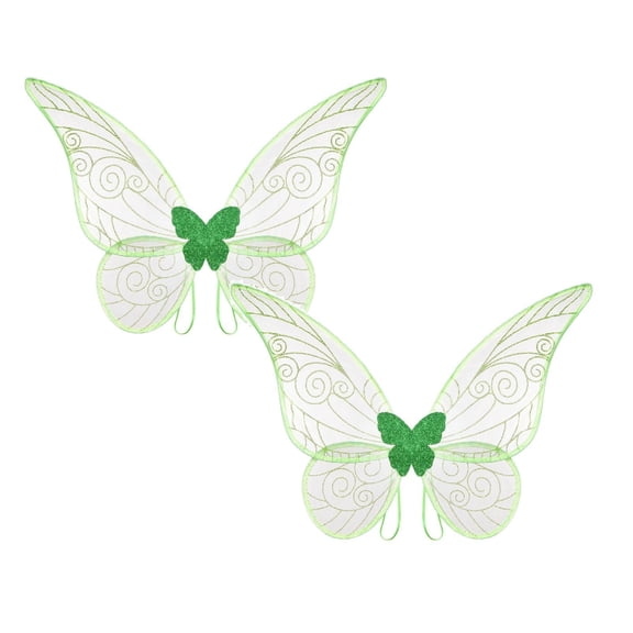 2PCS Wing Cosplay Prop For Adults Fairy Angel Costume Lightweight Semi Transparent Fabric With Wire And Elastic Straps.Multiple Colors 60X48Cm Utility