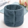 2PCS Winter Furry Plush Neck Warmer Solid Color Windproof Buttons
