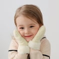 2PCS Winter Kids Warm Gloves Full Fingers Stretchy Knitted Ski Suit for