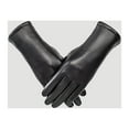thumbnail image 1 of 2PCS Winter Womens PU Gloves Black Touchscreen Leather Soft Warm, 1 of 8