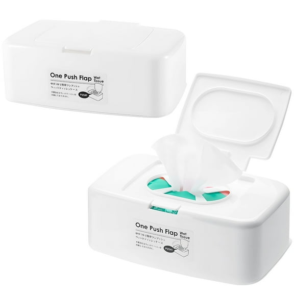 2PCS Wipe Dispenser for Bathroom, Refillable Wipe Container, Wet Tissue Holder for Living Room Office Car, 6.7" x 4.1" x 2.4"