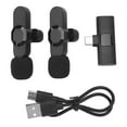 2PCS Wireless Lavalier Lapel Microphones 2.4GHz Mini ClipOn Mic for