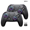 thumbnail image 1 of 2PCS Wireless PC Controller,ESYWEN Pro Controller for Switch/Switch 2 with 8 Color Ambient Lighting, Programmed, Wakeup, Turbo, 1 of 8