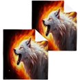 thumbnail image 1 of 2PCS Wolf Towels Cotton Washcloths Set,Quick Drying & Absorbent Soft Bathroom Hand Towel Lightweight & Portable Fingertip Towel Decor Gift, 1 of 7