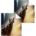 thumbnail image 1 of 2PCS Wolf Towels Cotton Washcloths Set,Quick Drying & Absorbent Soft Bathroom Hand Towel Lightweight & Portable Fingertip Towel Decor Gift, 1 of 7