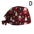 2PCS Women Adjustable Christmas Print Hat Leisure Yashmak StandEar