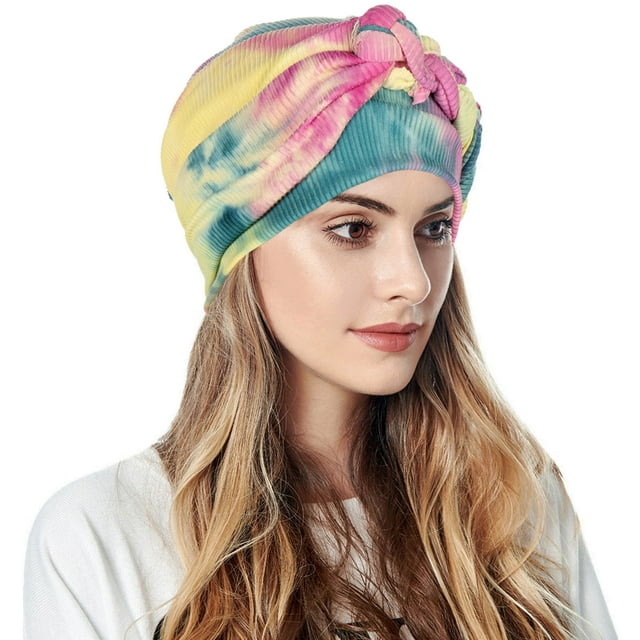 2PCS Women Braid Turban Hats Cancer Cap Hair Head Scarf Wrap