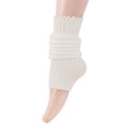 thumbnail image 1 of 2PCS Women Knit Leg Warmers, Ribbed Slouchy Leg Warmers 17.32 Inch Long, Soft Stretchy Knitted Leg Socks for Party Daily Casual Wear, White, 1 of 4