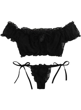 Women Sexy Lingerie Lace Top Bra Ladies Thong Underwear Set