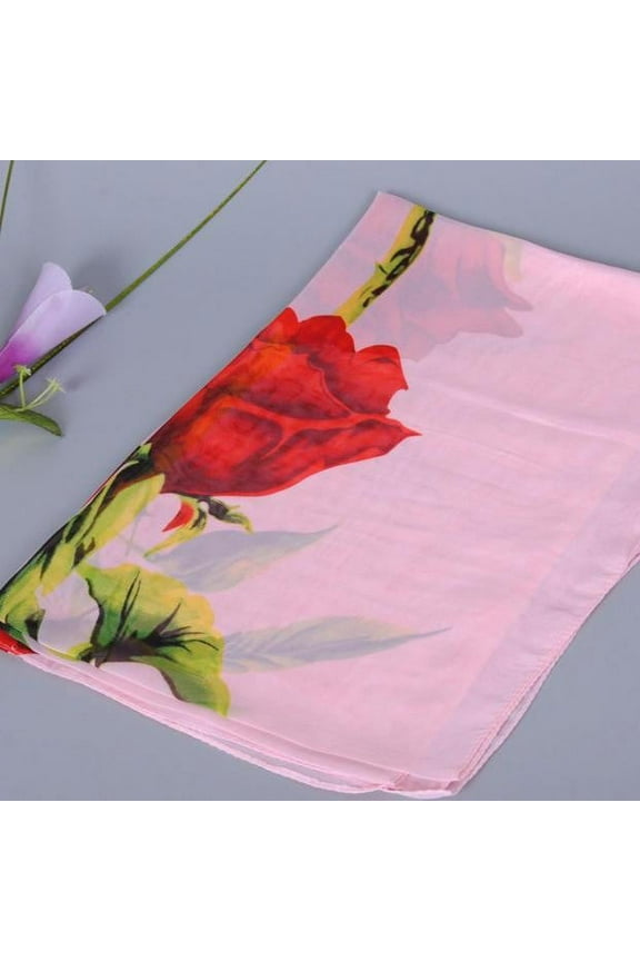 2PCS Women PK Rose Fashion Ladies Scarf Chiffon Scarves Long Soft Wrap Shawl