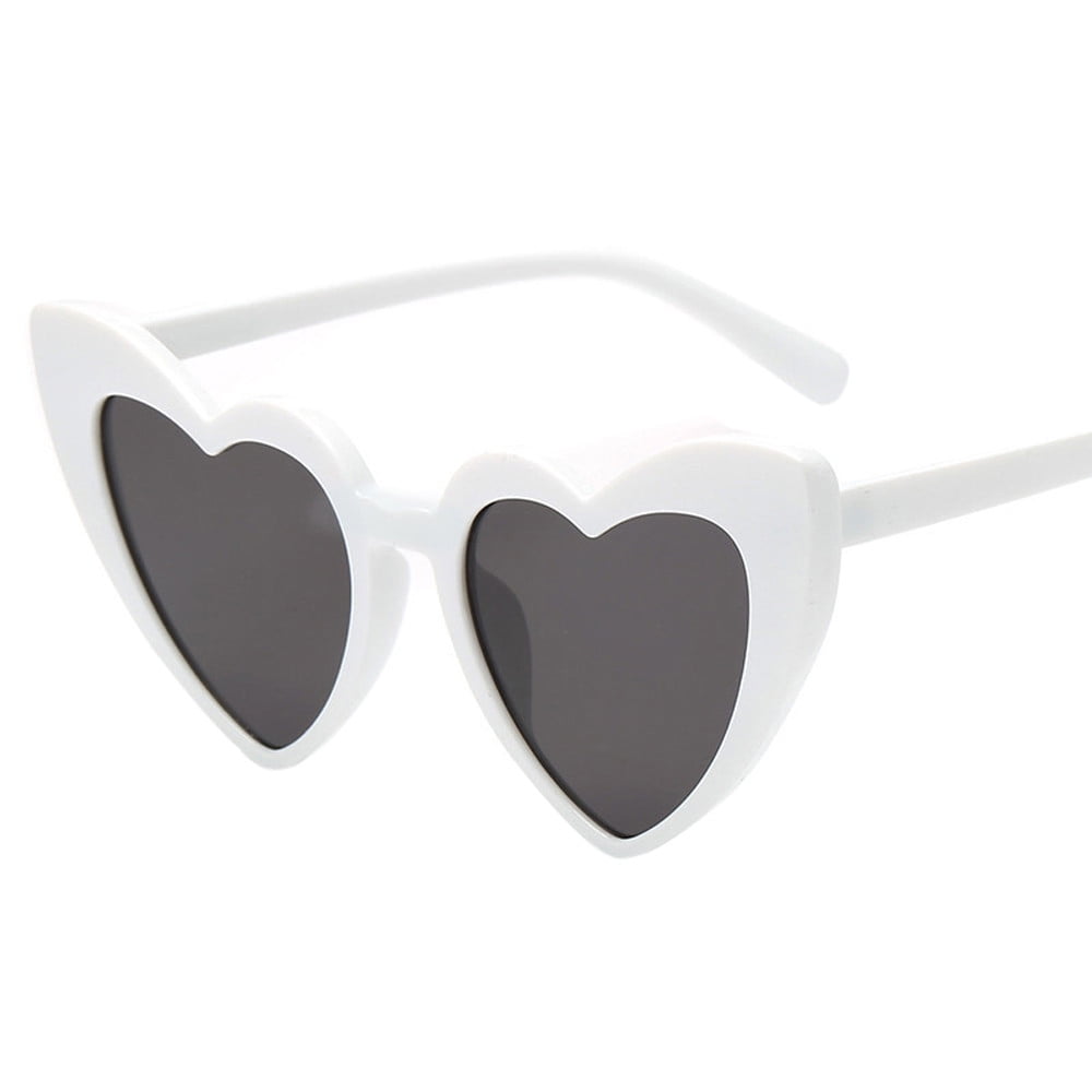 2PCS Women Retro Fashion Heartshaped Shades Sunglasses Integrated UV