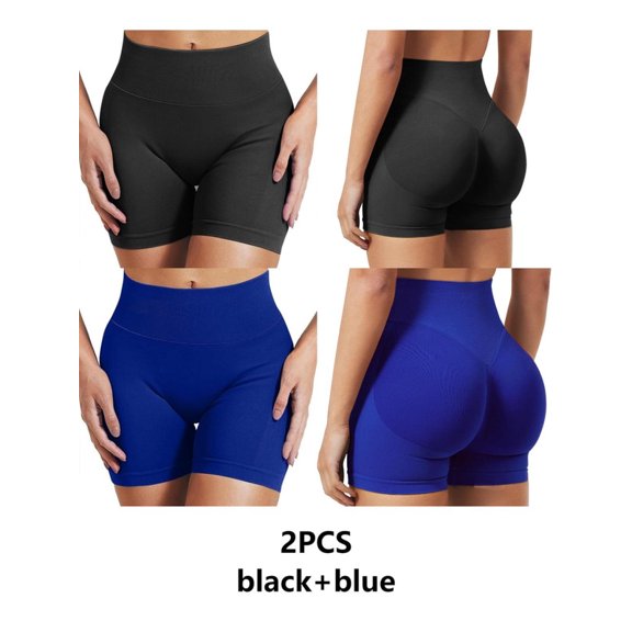2PCS Women Workout Gym Impact Shorts Hidden Scrunch Butt Lifting
