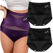 2PCS Womens High-Waist Tummy Control Seamless Shaping Lucky Panties Compression Underwear Women High Waist Tummy Control