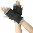 thumbnail image 1 of 2PCS Women's Knitted Wool Convertible Fingerless Gloves for Warmth and Dexterity in Cool Weather Size:A, 1 of 5