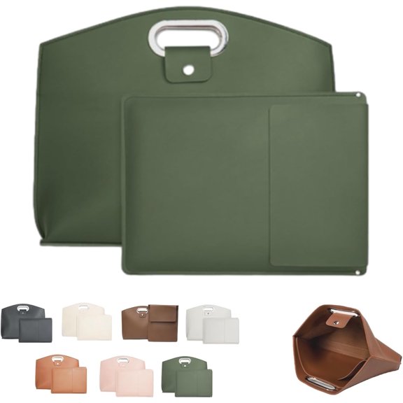 2PCS Women's Laptop Tote Bag Set, 2-in-1 Laptop Tote Set, Waterproof Leather 14-16 Inch Business Office Work Handbag