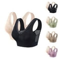 thumbnail image 1 of 2PCS Womens Wirefree Bras No Underwire Push up Plus Size Solid Color Full Coverage Bras Women's Bralette Breathable Underwear Daily Bra Purple L, 1 of 3
