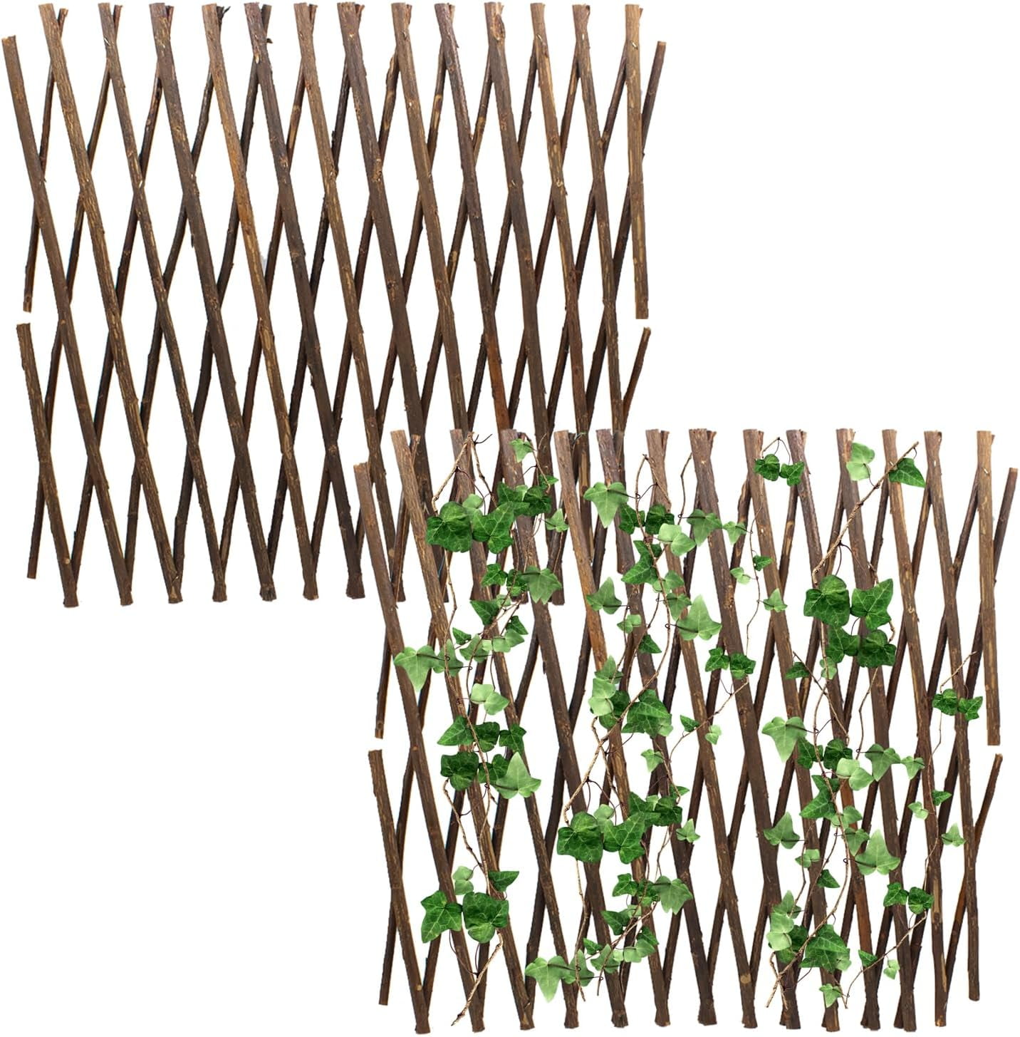 2PCS Wood Lattice Fence Panels for Outside, 11'' x 78.8'' Expandable ...