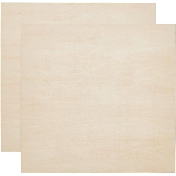 2PCS Wood Veneer Sheets Laser Cut 12x12 Inches Self Adhesive Rectangle Wood Panels 3mm Thick