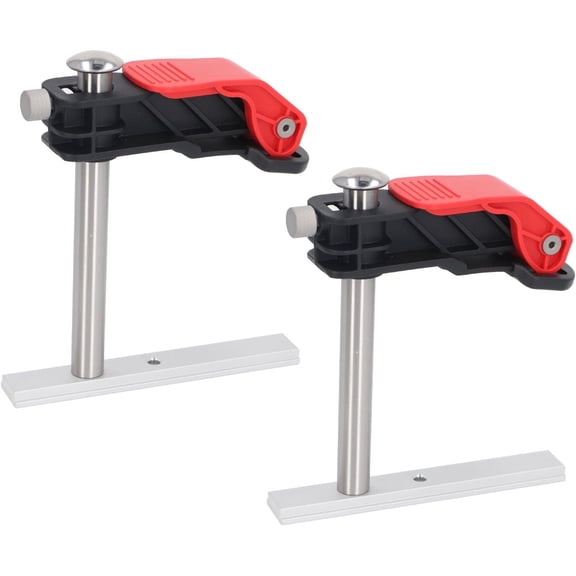 2PCS Woodworking Press Clamp, Quick Release Desktop Clamp for Plate and Guide Rail Fixing, Multifunctional Double Track Quick Clamp with Comfort Grip for Workbench and