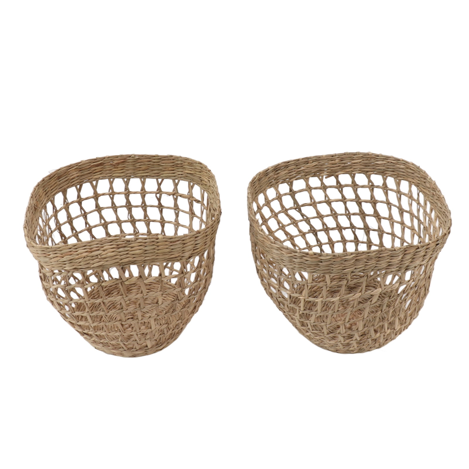 2PCS Woven Basket Handwoven Sea Grass Storage Basket for Flower Plant