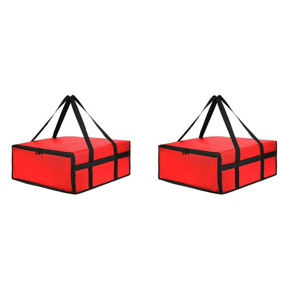2PCS XXXL Insulated Food Delivery Bag, Heavy-Duty, Foldable, for Pizza/Grocery/Catering, Hot & Cold Retention 50X50X15cm