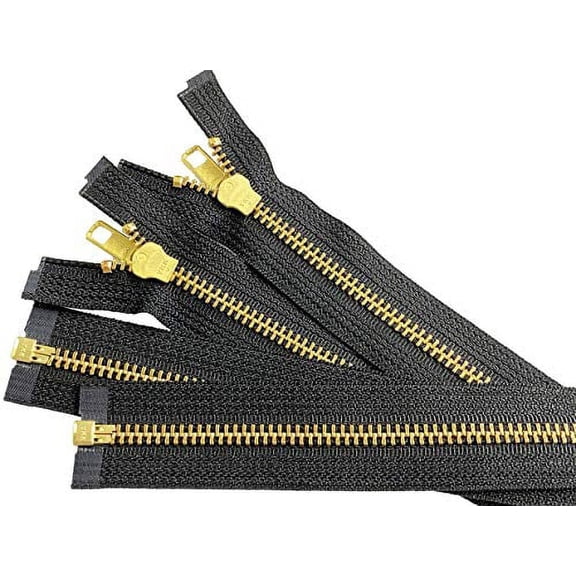 2PCS YKK #5 27 Inch Brass Separating Metal Zippers for Jackets, Coats, Sewing, Crafts.