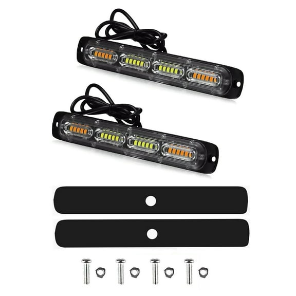 2PCS Yellow/White 24LED Car Truck Warning Hazard Flashing Beacon Strobe Light BarTAPDRA Spare Part