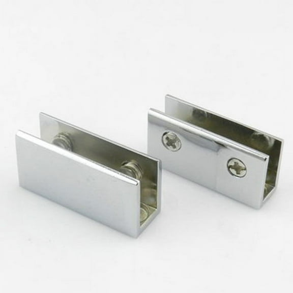 2PCS Zinc Alloy Shower Glass Clamps Clips Holder Support Brackets Connector