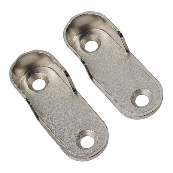2PCS Zinc Alloy Wardrobe Clothes Tube Support Brackets, 16mm Round Rod Pole End Holder with 32mm Hole Pitch, Silver Finish for Closet Armoire Furniture Assembly(2PCS)