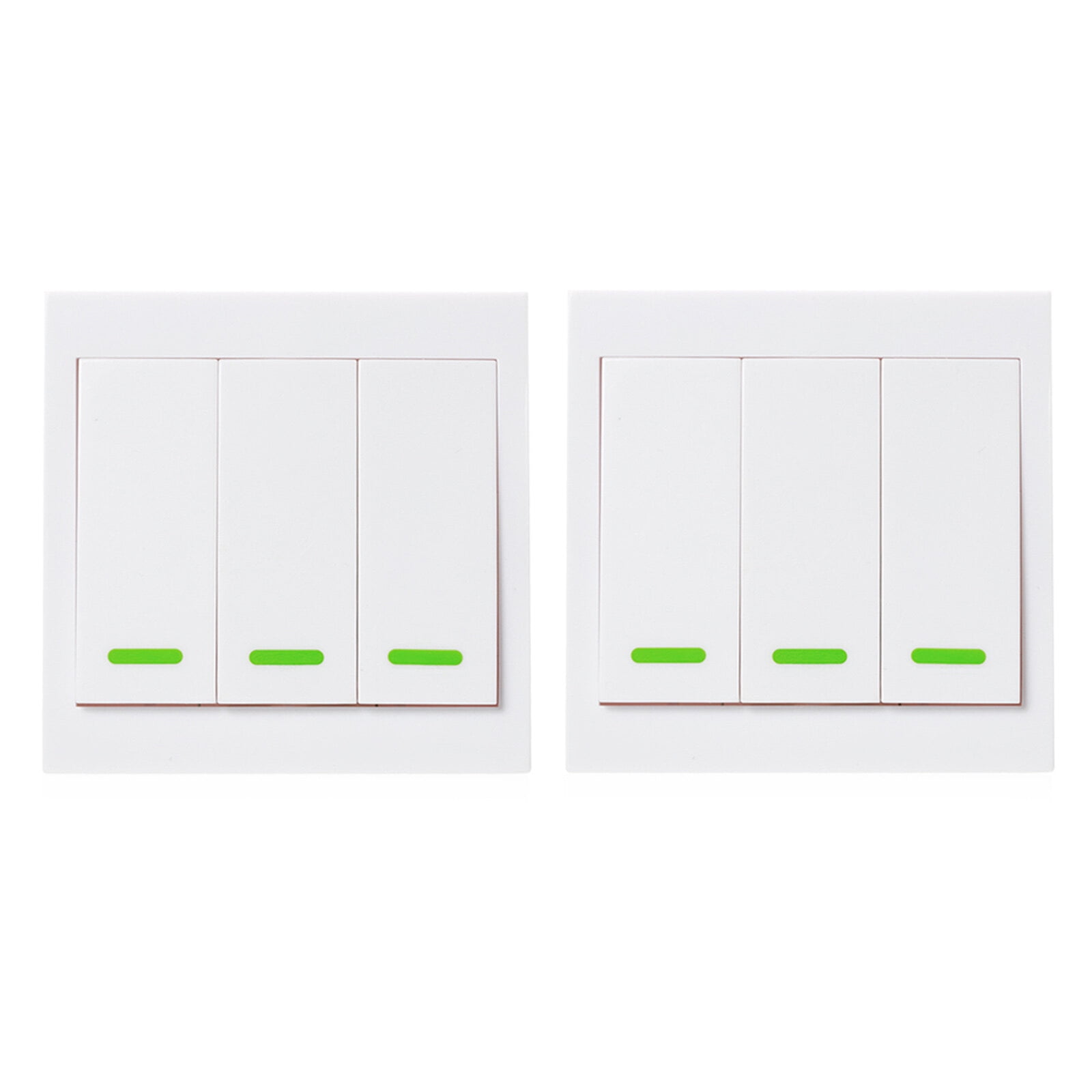 2PCS eWeLink Push Button Wall Light Switch Remote Controller 3 Gang 86 Type ON/Off Switch Panel 433MHz Wireless RF Remote Control Transmitter with Stickers Free Position Flexible For Home Living Room