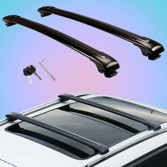 2PCS fit for BENZ GLK X204 2009-2015 Lockable Roof Rail Rack Crossbars Cross Bars Aluminum Alloy