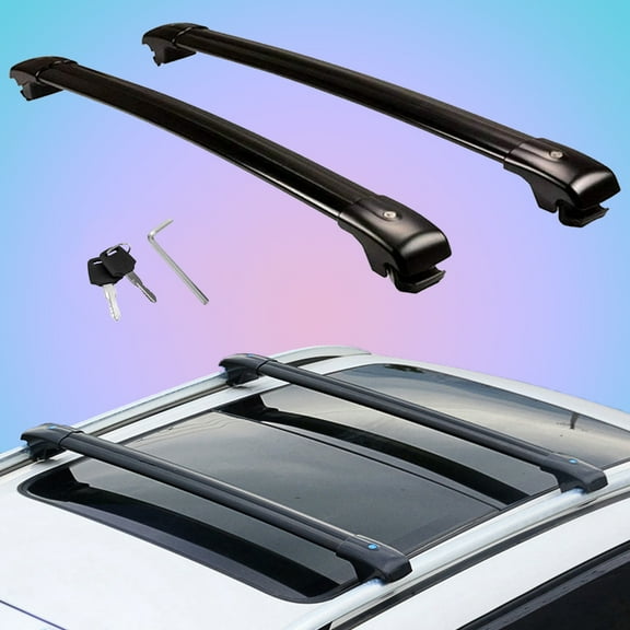 2PCS fit for KIA Carnival 2021-2024 Lockable Roof Rail Rack Crossbars Cross Bars Aluminum Alloy