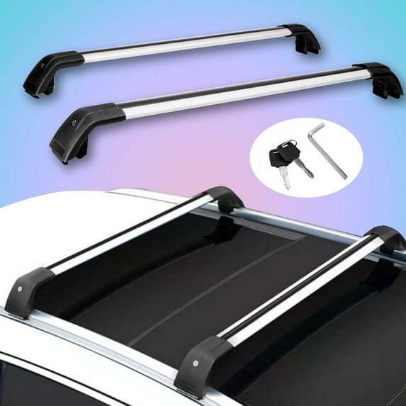 2PCS fit for LAND ROVER Discovery Sport 2015-2024 Lockable Roof Rail Rack Crossbars Cross Bars Aluminum Alloy