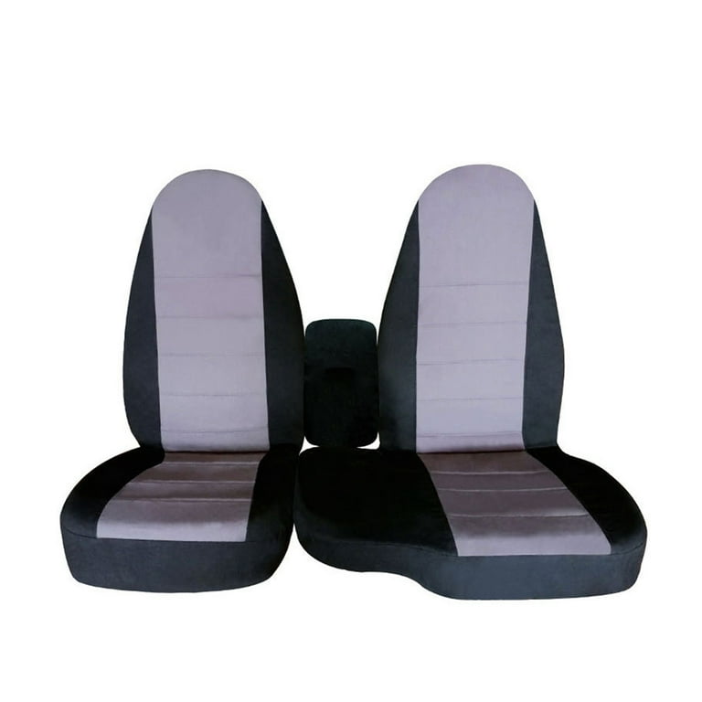 2pcs Front Seats + Back Seat Grey Car Seat Cushion