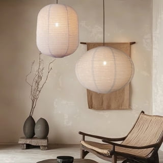 2PCS hanging lamp shade Oval Cylinder Linen Pendant Light Shade 20+13.5inch Hanging Fabric LampShade Beige Lanterns for Living Room, Dining Room, Bedroom Décor, Hotel, Window Display & Gift Giving