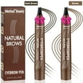 thumbnail image 1 of 2PCS-iMethod Upgraded Microblading Eyebrow Pen - 4 Fork Tip for Natural Hair-Like Brows | Built-in Spoolie Brush for Precise Styling | Long-Lasting All-Day Hold Eyebrow Pencil for Women, Brown, 1 of 7