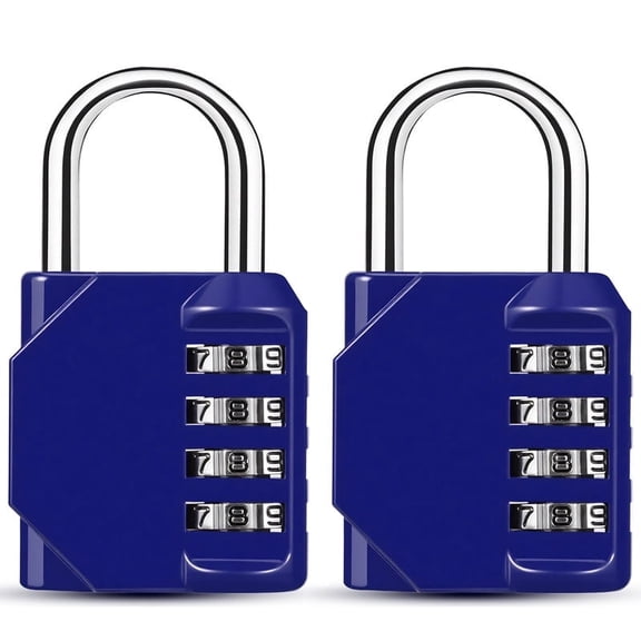 2PCS Blue code lock, used for waterproof padlock of 4-position outdoor lockers, suitable for schools, gymnasiums, sports venues, fences, tool boxes, gates, boxes, outdoor and buckle storage.