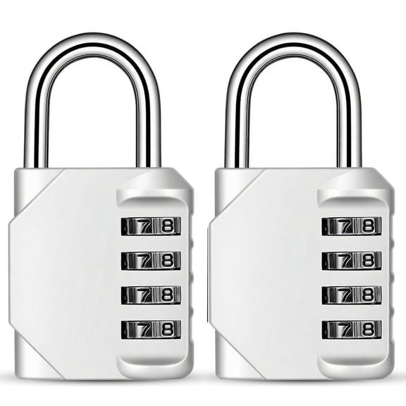 2PCS silver combination lock is used as waterproof padlock for 4-position outdoor lockers, which is suitable for schools, gymnasiums, sports venues, fences, toolboxes, gates, boxes and outdoors.